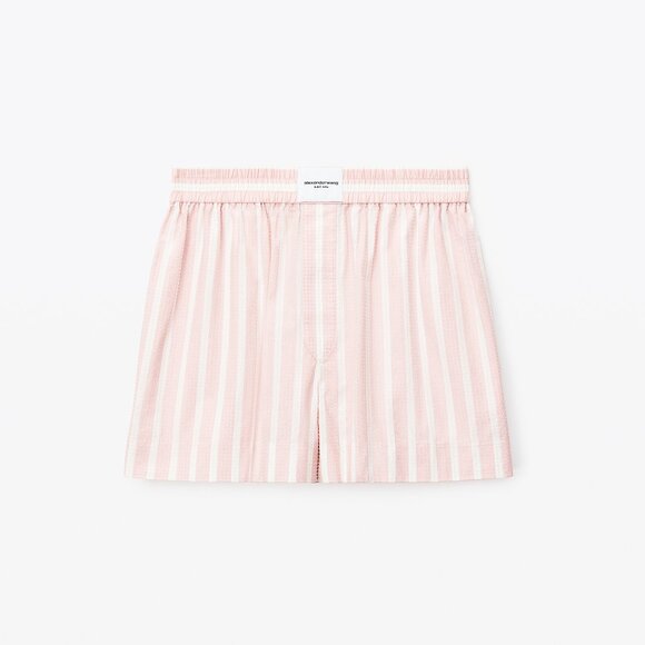 NWT Alexander Wang Classic Boxer Shorts with Clear Bead Hotfix Pink Small $795 - Picture 3 of 7